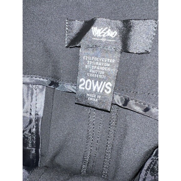 Mossimo Dress Pants Womens Plus Short 20WS Black flat front wide leg Trousers - Picture 8 of 11